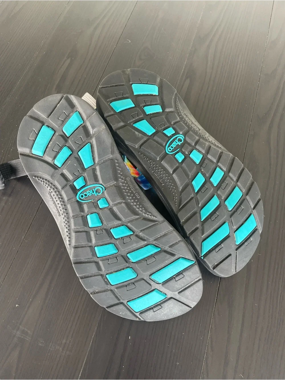 Chaco Kids Ecotread Multicolor Tie-Dye Strap Sandals - Black Footbed